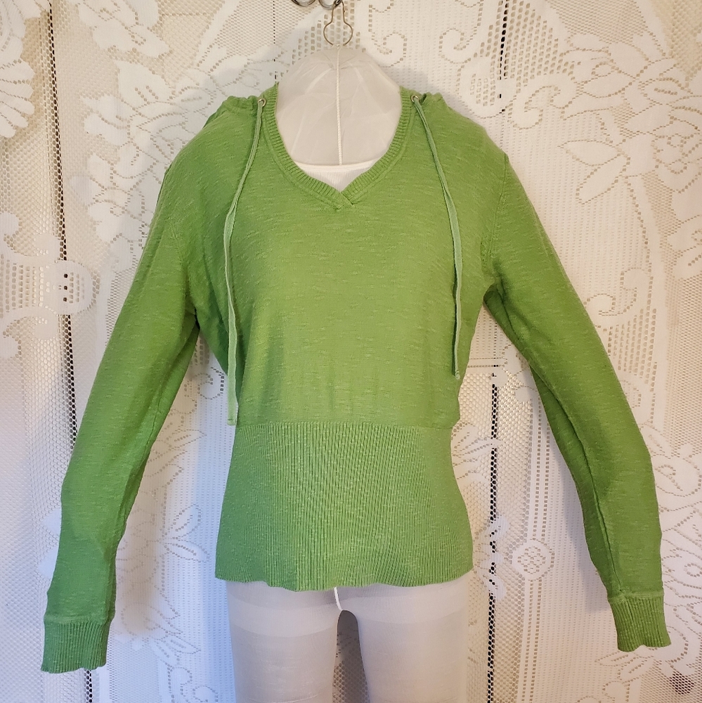 B Moss knit green hoodie with under tank